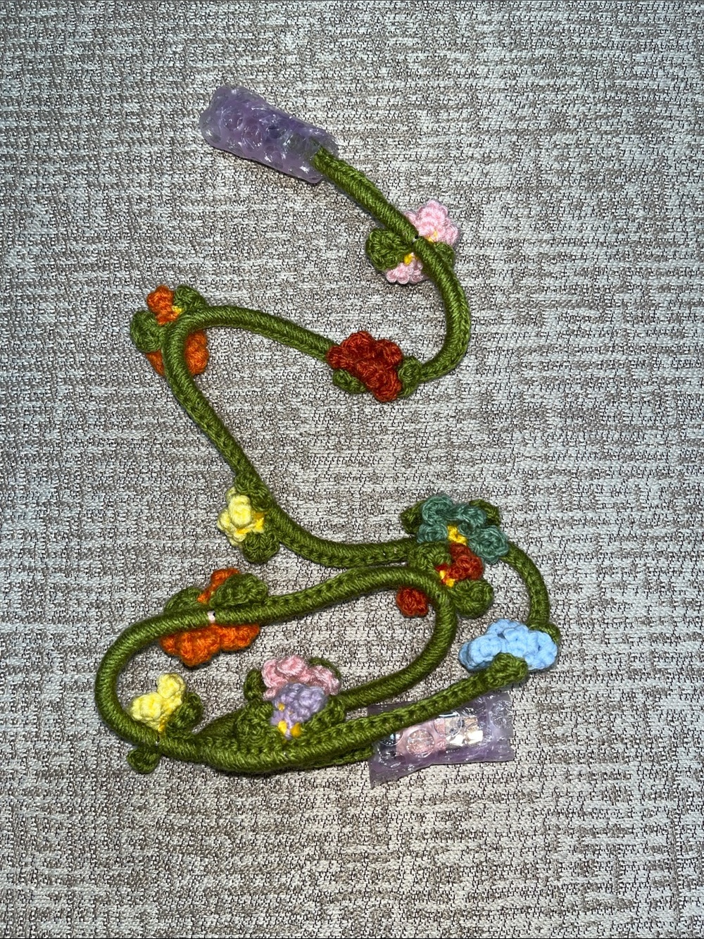 Crocheted flower vine USB-C to lightning 3’ cable